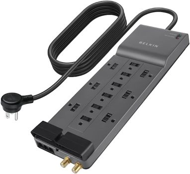 Belkin Power Strip Surge Protector w/12 AC Outlets, 8-ft Cord