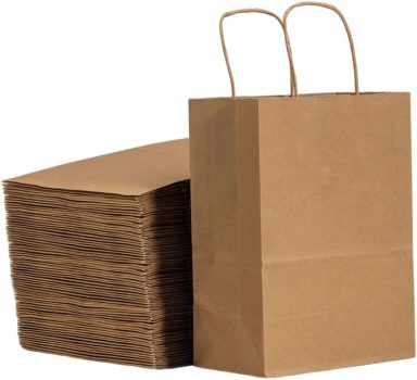 50-Pack RACETOP Small Brown Kraft Paper Bags with Handles