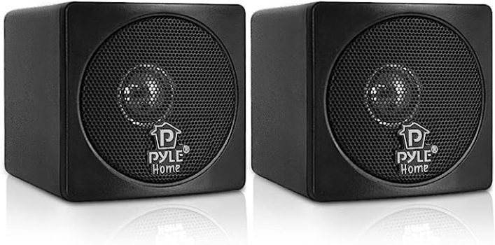 Pyle Home PCB3BK 3-Inch 100-Watt Mini Cube Bookshelf Speakers Pair