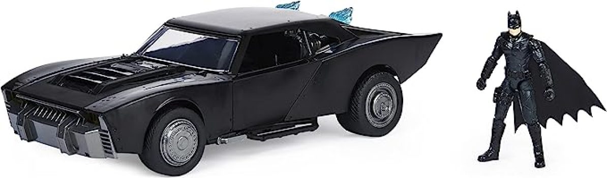 DC Comics, Batman Batmobile with 4-in Batman Figure, Lights and Sounds