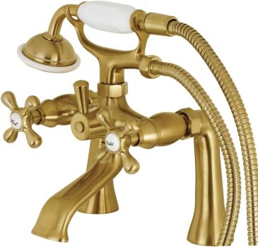 Kingston Brass KS268SB Deck Mount Clawfoot Tub Faucet w/Hand Shower
