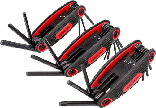 3-Pack Amazon Basics Folding Hex Key Set
