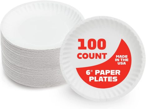 100-Count Hygloss Products Paper Plates 6-Inches