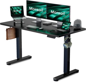 Marsail Electric Standing Desk Adjustable Height 48×24-Inch Sit Stand