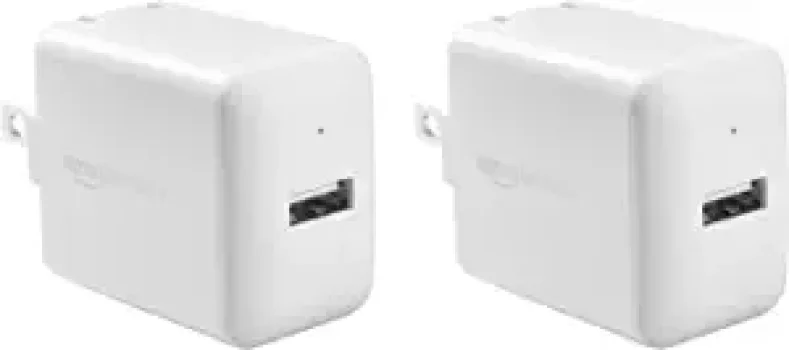 2-Pack Amazon Basics 12W One Port USB-A Wall Charger, 2.4 Amp