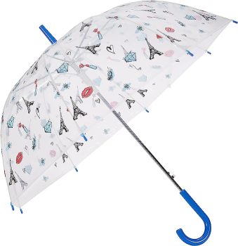 Amazon Basics Clear Bubble Round Umbrella, City Design