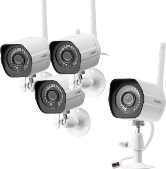 4 Pack Zmodo Outdoor Security Wifi 1080p Surveillance Cameras