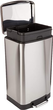 Amazon Basics 40 Liter Soft-Close Smudge Resistant Trash Can