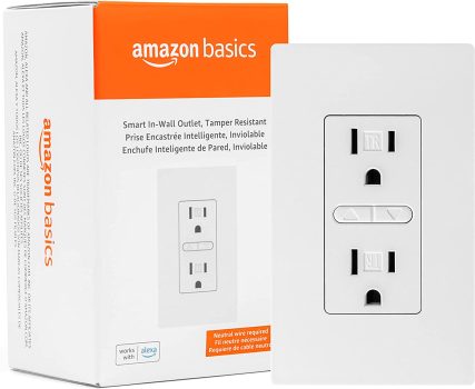 Amazon Basics Smart In-Wall Outlet w/2 Individually Controlled Outlets