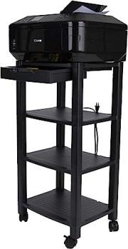 Mind Reader PRCARTLG-BLK 4 Printer Cart Stand
