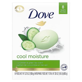 8-Ct Dove Cool Moisture Beauty Bar, Cucumber and Green Tea 3.75Oz