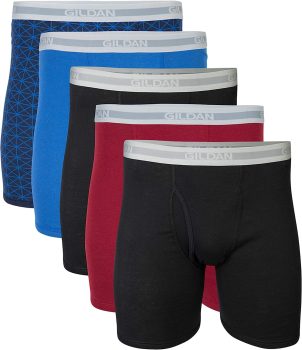 5-Pack Gildan Men’s Underwear Boxer Briefs, Multipack