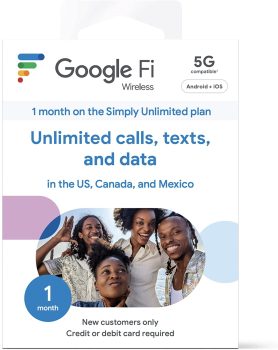 Google Fi Wireless Simply Unlimited Plan SIM Kit 1 Month