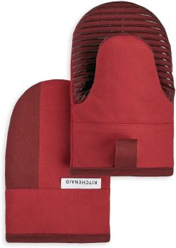 2CT KitchenAid Beacon Two-Tone Non-Slip Mini Oven Mitt Set