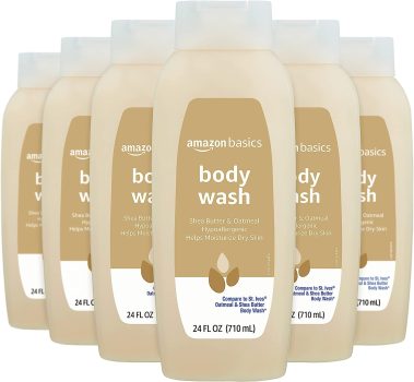 6-Pack Amazon Basics Shea Butter and Oatmeal Body Wash 24 Fl Oz