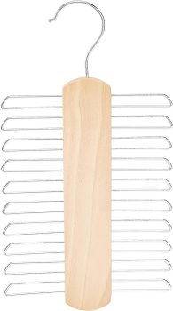 2PK Amazon Basics 20 Bar Wooden Tie Hanger & Belt Rack