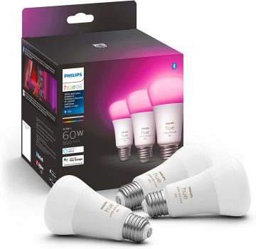 3Pk Philips Hue White & Color Ambiance A19 E26 LED Smart Bulb