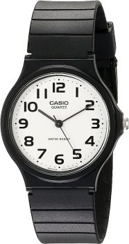 Casio Mens MQ24-7B2 Analog Watch with Black Resin Band