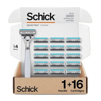 Schick Quattro Titanium Razor w/16 Refill Blades