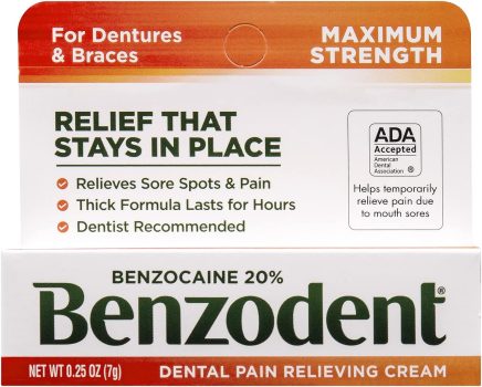 Benzodent Dental Pain Relieving Cream for Dentures 0.25oz
