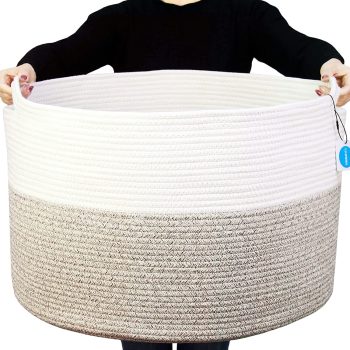 Casaphoria XXXLarge Cotton Rope Basket for Living Room