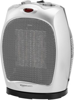 Amazon Basics 1500W Oscillating Ceramic Heater w/Adjustable Thermostat