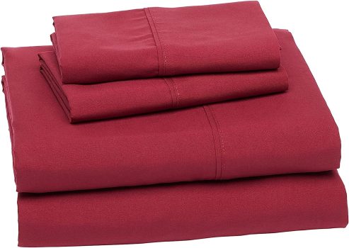 Amazon Basics Lightweight Super Soft Easy Care Microfiber 4pcs Sheet Set