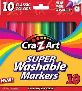 Cra-Z-Art Classic Washable Broadline Markers, 10 Count