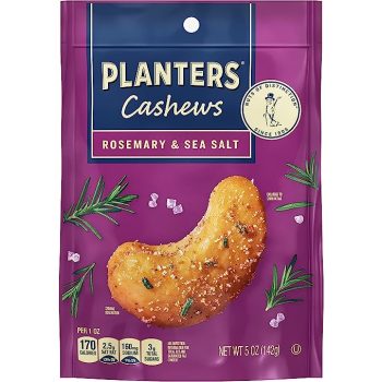 Planters Cashews Rosemary & Sea Salt, Party Snacks, 5 Oz Bag