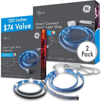 2-Pack GE Lighting CYNC Smart LED Light Strip Bundle 120-in