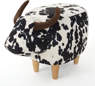 Christopher Knight Home Bessie Patterned Velvet Cow Ottoman
