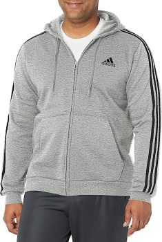 Adidas Mens Essentials Fleece 3-Stripes Full-Zip Hoodie