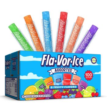 100CT Fla-Vor-Ice Popsicle Variety Pack of 1.5 Oz Freezer Bars