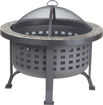 Fire Sense 62240 Alpina Round Slate Top Fire Pit
