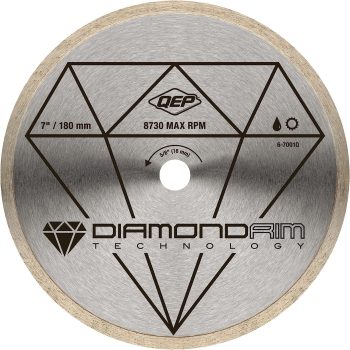 QEP 6-7001Q 7-inch Continuous Rim Diamond Blade For Wet Tile SawsExact specifications assuring the user a wobble-free blade that produces smooth and precise cuts General purpose blade for wet cutting of ceramic Diamond blade for long-lasting performance with minimal chipping