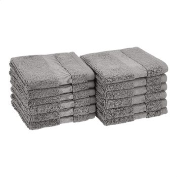 12-Pack Amazon Basics Dual Performance Washcloths 12×12-in