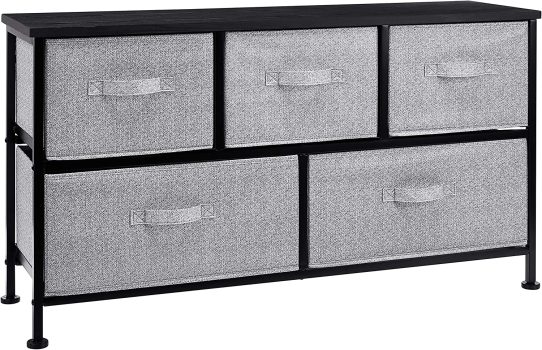 Amazon Basics Extra Wide Fabric 5-Drawer Storage Organizer Unit