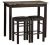 Linon Brown 3-Piece Table Faux Marble Tavern Set