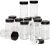 12-Pk Kamenstein Reusable Clear Glass Empty Jars w/Black Cap, 3-Oz
