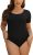 Jstarloves Womens Scoop Neck Short Sleevee Bodysuits Shapewear