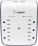 Belkin 6 Outlet Wall Surge Protector w/2 USB Ports