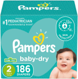 Pampers Baby Dry Diapers Size 2 186-Count