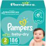 Pampers Baby Dry Diapers Size 2 186-Count