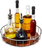 iDesign The Ria Safford Collection Acacia Wood & Wire Turntable