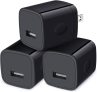 3-Pack HopePow 1A/5V Single Port USB Wall Charger Cube