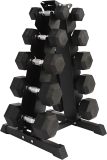 Signature Fitness Rubber Coated Hex Dumbbell Weight Set