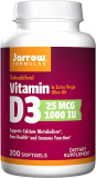 Jarrow Formulas Vitamin D3 1000 IU, 200 Softgels