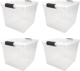 HOMZ 31 Qt Secured Seal Latch Single Clear Stackable Storage