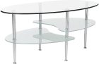 Walker Edison Modern Glass Coffee Table 37-inch