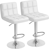 2 Furmax Modern Pu Leather Swivel Adjustable Hydraulic Bar Stool